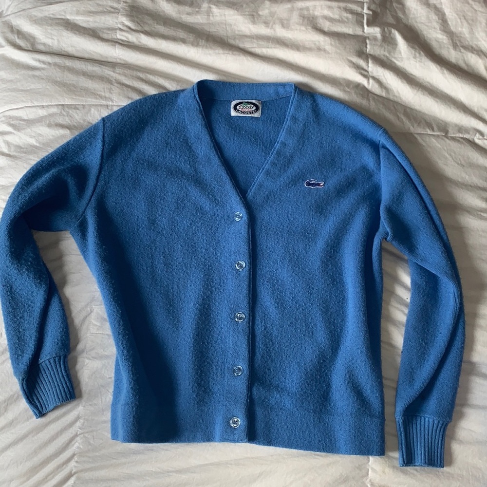 Vintage Lacoste wool cardigan, fits S/M